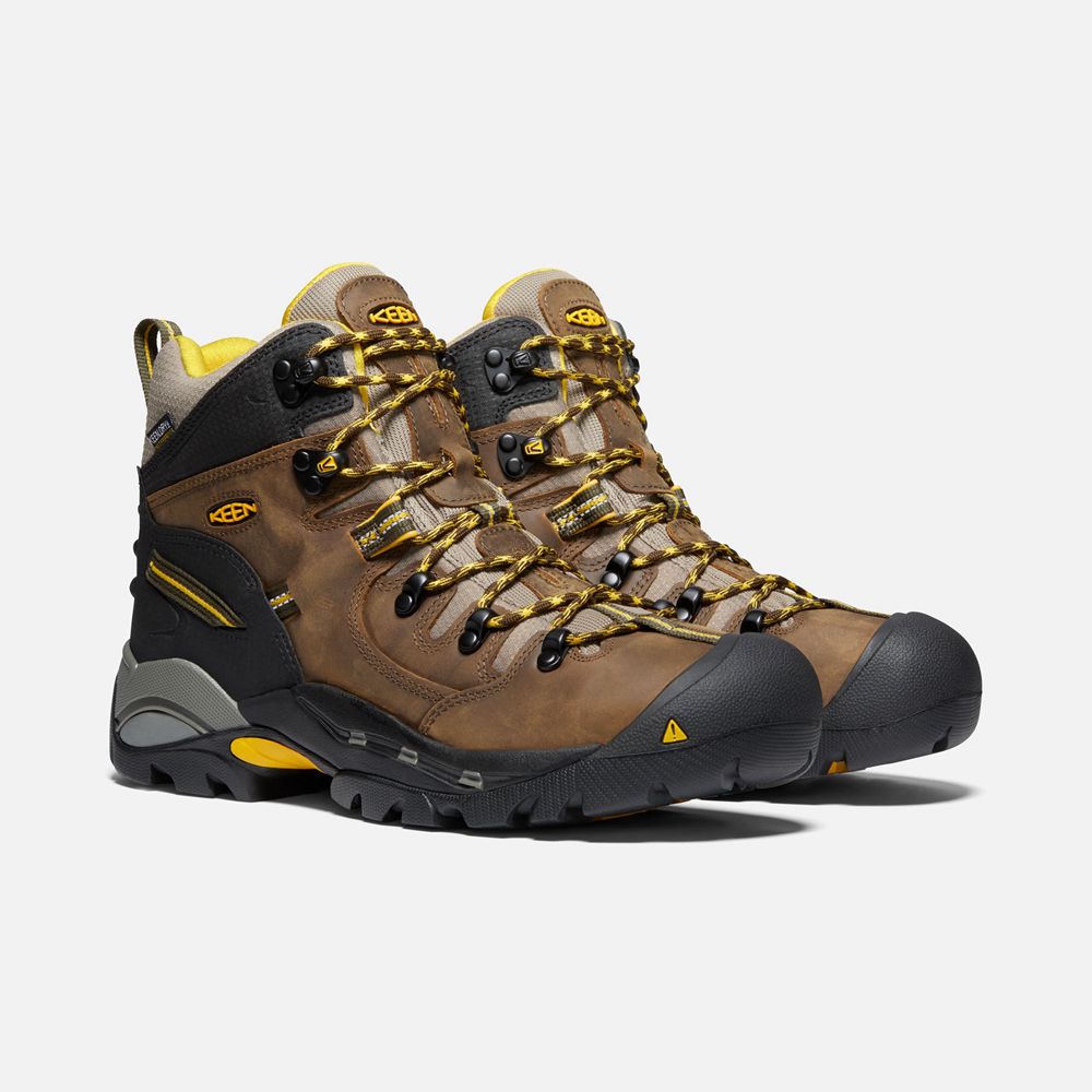 Botas de Trabajo Keen Mexico Marrom/Negros - Hombre Pittsburgh 6\" (Steel Toe) - EL6085374